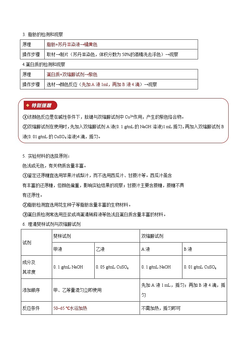 专题02 组成细胞的分子（知识梳理+5大考点精讲精练+实战训练）（解析版）第3页