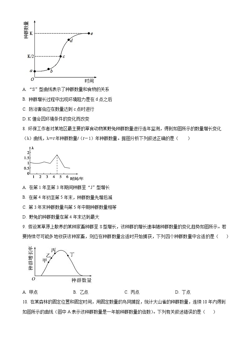 江西省赣州市大余县部分学校联考2024-2025学年高二上学期12月月考生物试题  Word版无答案第3页