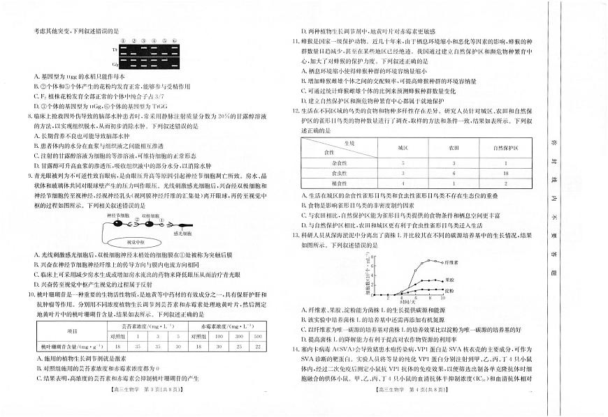 2024年四川高三12月联考试卷 生物试题（含答案）第2页