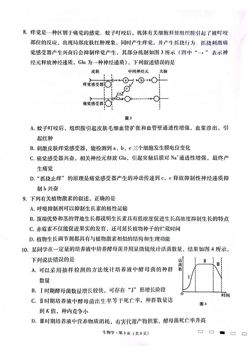 2024年云南师大附中11月高三月考六 生物试题（含答案）第3页