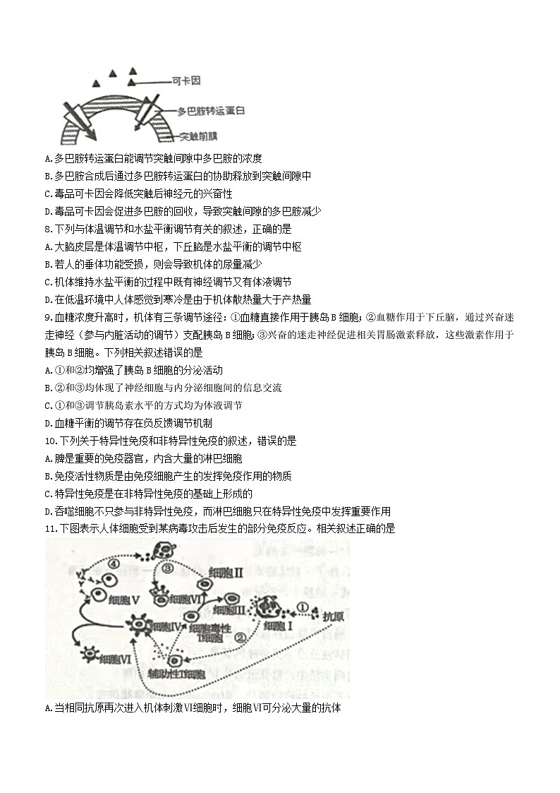 江苏省常州市金坛区2023_2024学年高二生物上学期期中试题无答案第3页