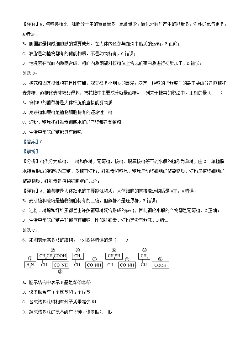 浙江省杭州市六县九校联盟2023_2024学年高一生物上学期期中联考试题含解析第3页