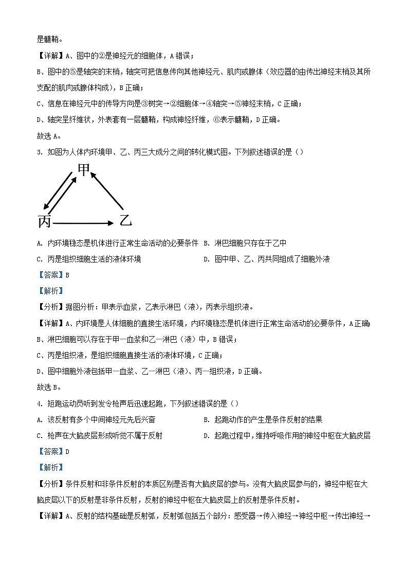 浙江省宁波市2023_2024学年高二生物上学期期中联考试题含解析第2页