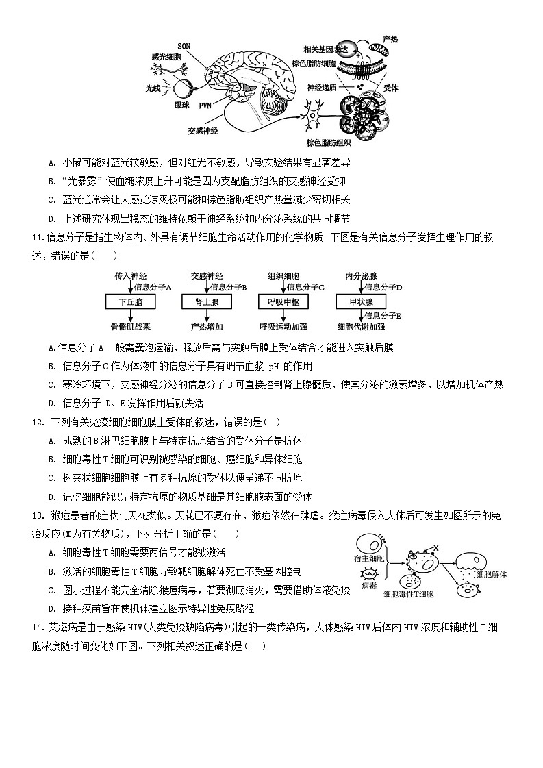 重庆市2023_2024学年高二生物上学期11月模拟考试试题第3页