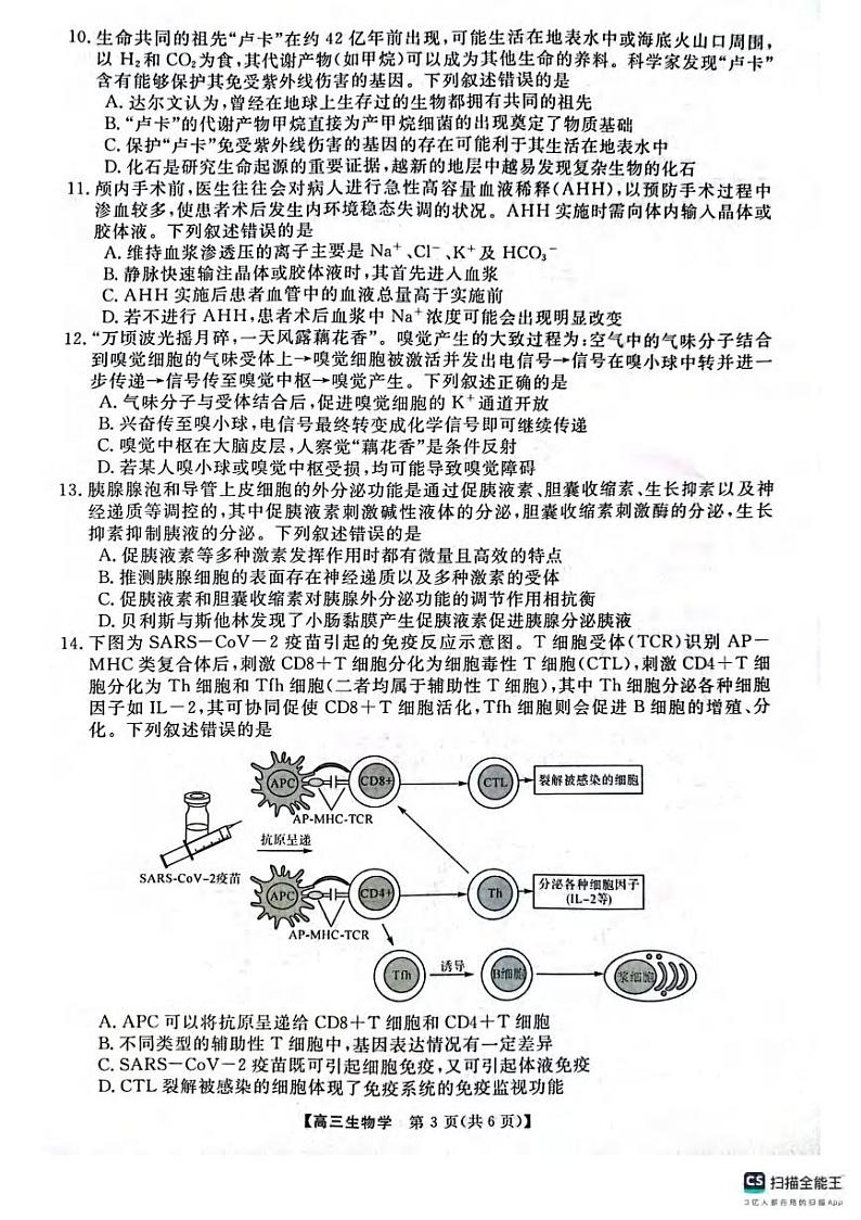 生物丨金科大联考河南省名校联盟2025届高三上学期12月月考生物试卷及答案第3页