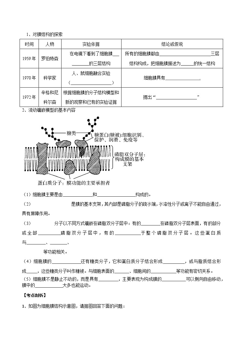 【寒假衔接讲义】人教版 高中生物 高一寒假 第02讲 细胞膜的成分、结构、功能和物质出入细胞（学生版）第3页