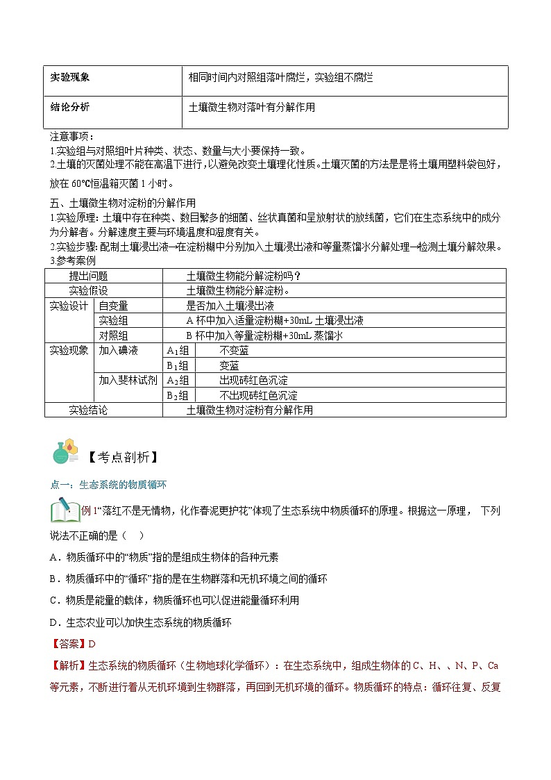 【寒假衔接讲义】人教版（选择性必修2） 高中生物 高二寒假 第05讲 生态系统的物质循环（学生版）第3页