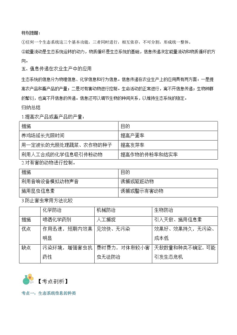【寒假衔接讲义】人教版（选择性必修2） 高中生物 高二寒假 第06讲 生态系统的信息传递（学生版）第3页