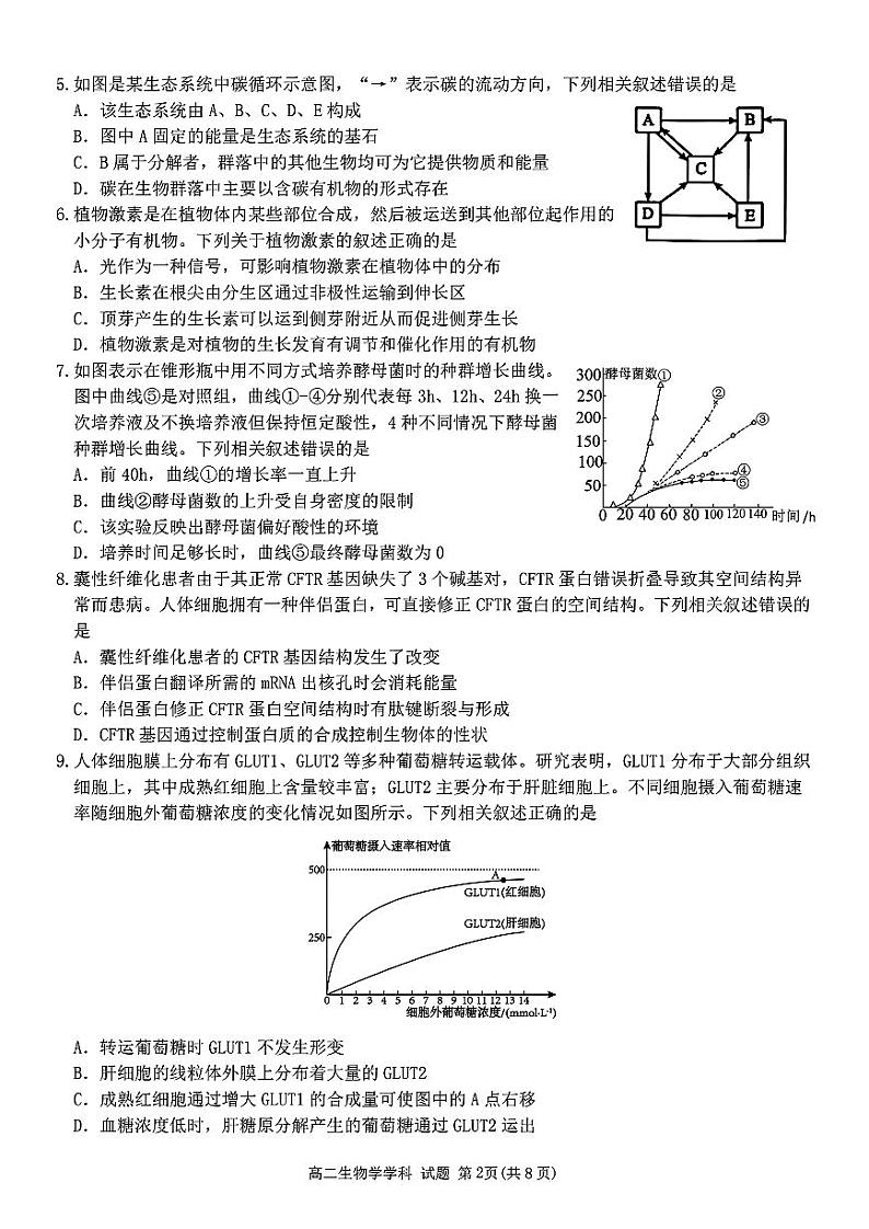 扫描件_高二年级生物学科试题第2页