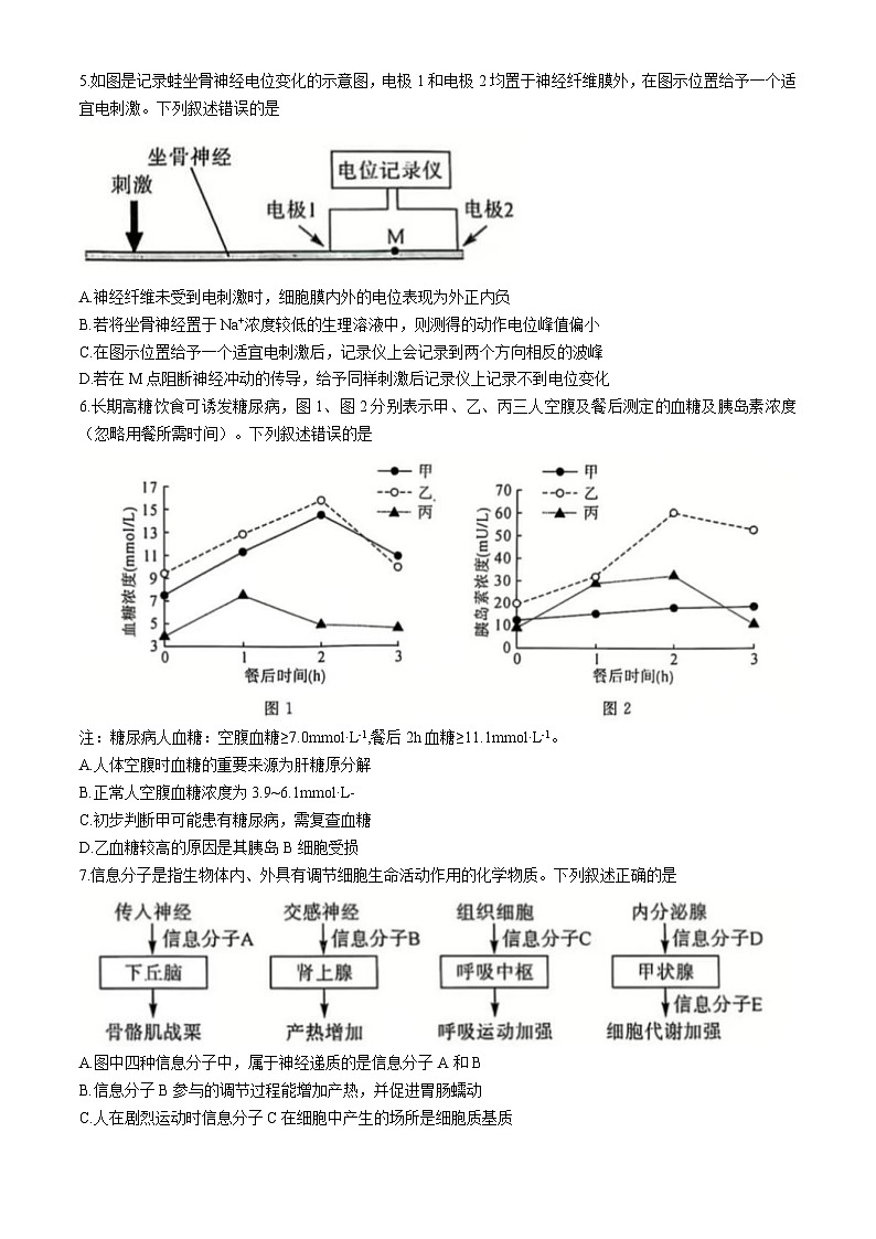 2025运城高二上学期12月月考试题生物含解析第2页