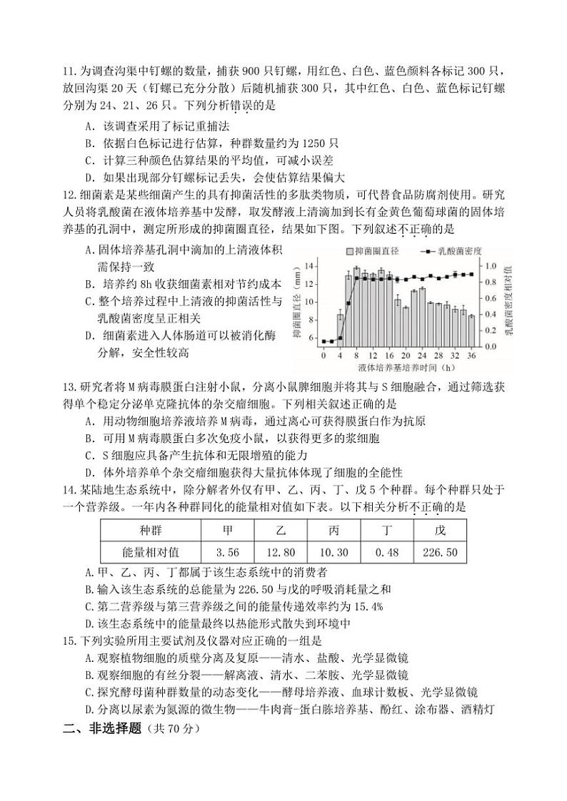 2024～2025学年北京市延庆区第一中学高三(上)12月月考生物试卷(含答案)第3页