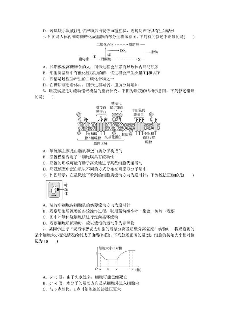 2024～2025学年湖北省随州市高中联考(月考)协作体高一(上)12月月考生物试卷(含答案)第2页