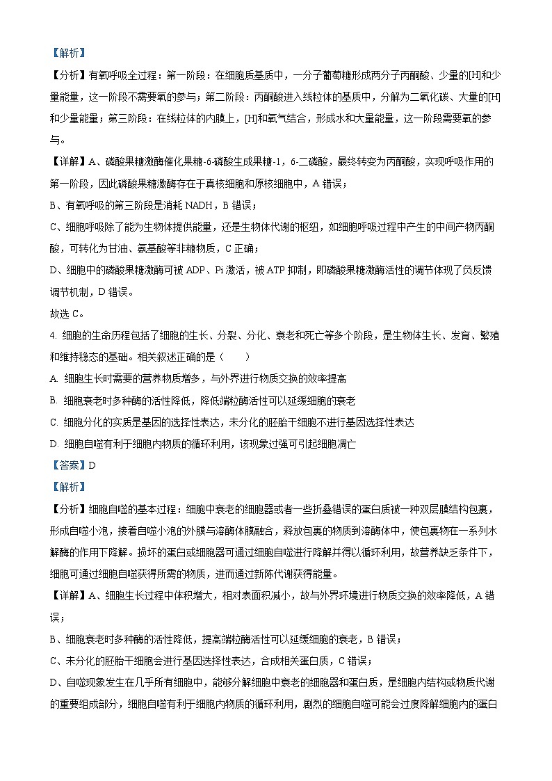 江苏省南通市海安市2024-2025学年高三上学期11月期中学业质量监测生物试题含解析第3页
