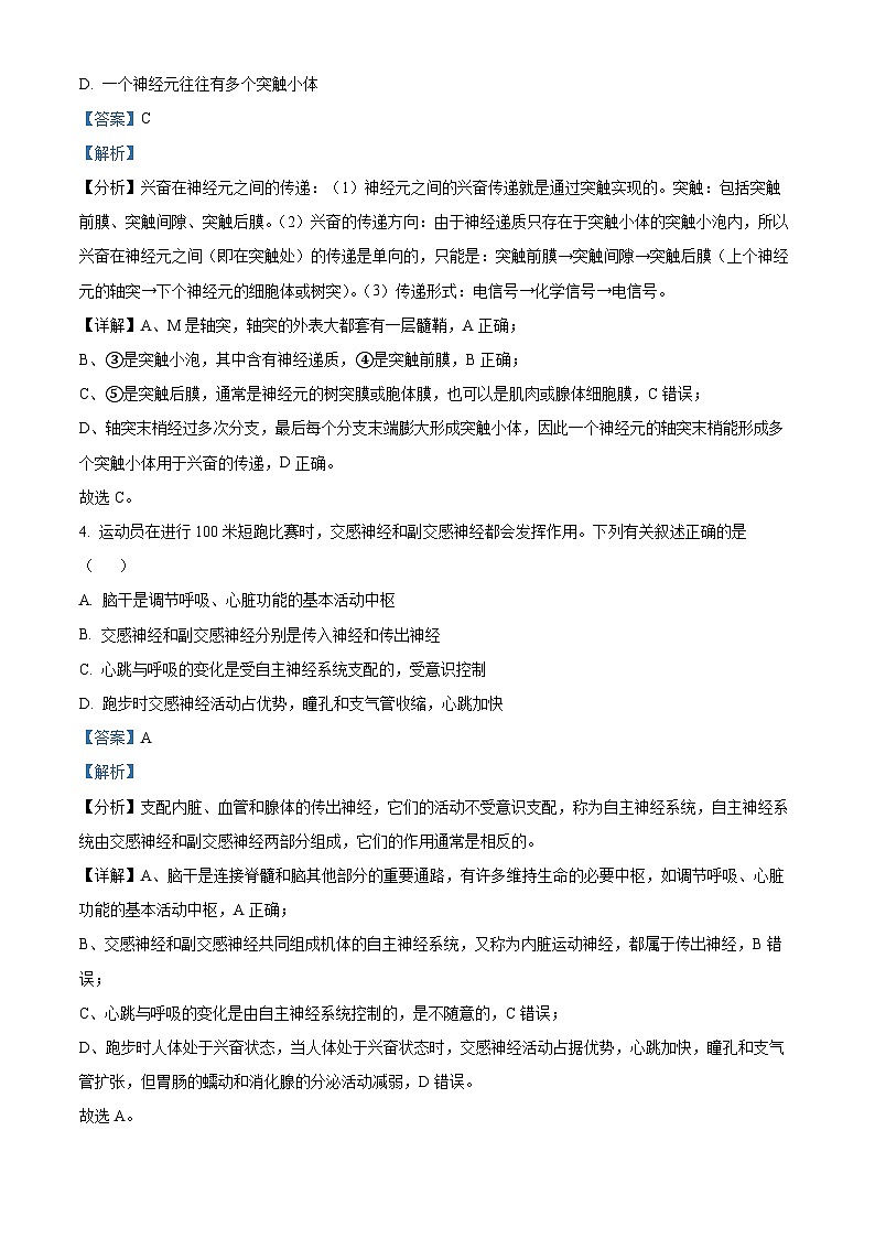 广西合浦县2024-2025学年高二上学期期中检测生物试题含解析第3页