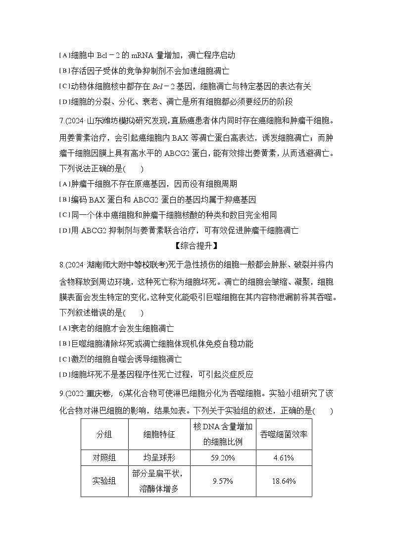 限时练7  细胞增殖、分化、衰老和死亡等生命进程    练习（含解析）第3页