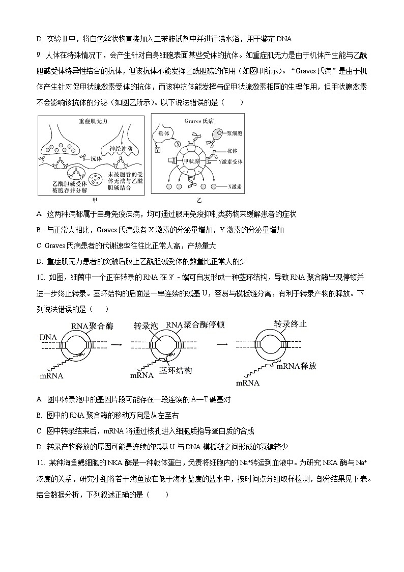 湖南省长沙市湖南师范大学附属中学2024-2025学年高三上学期月考卷（四）生物试题 Word版无答案第3页