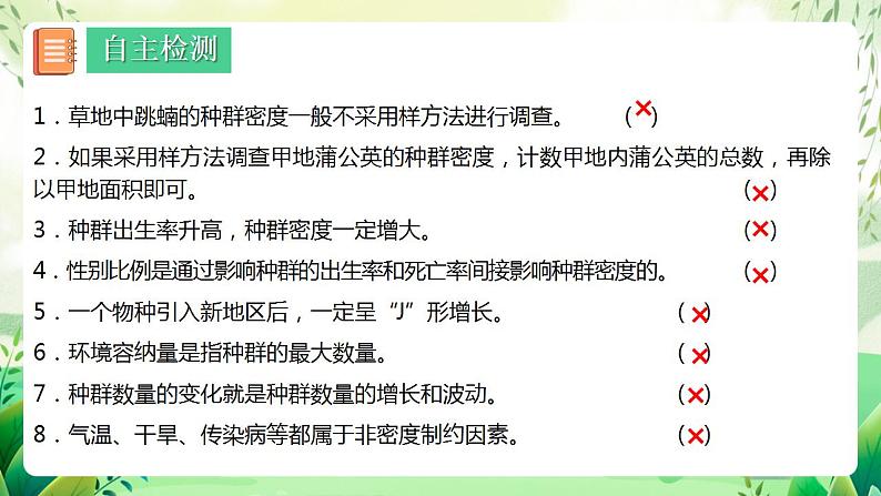 人教版高中生物选择性必修二第1章《种群及其动态》（单元复习课件）第2页