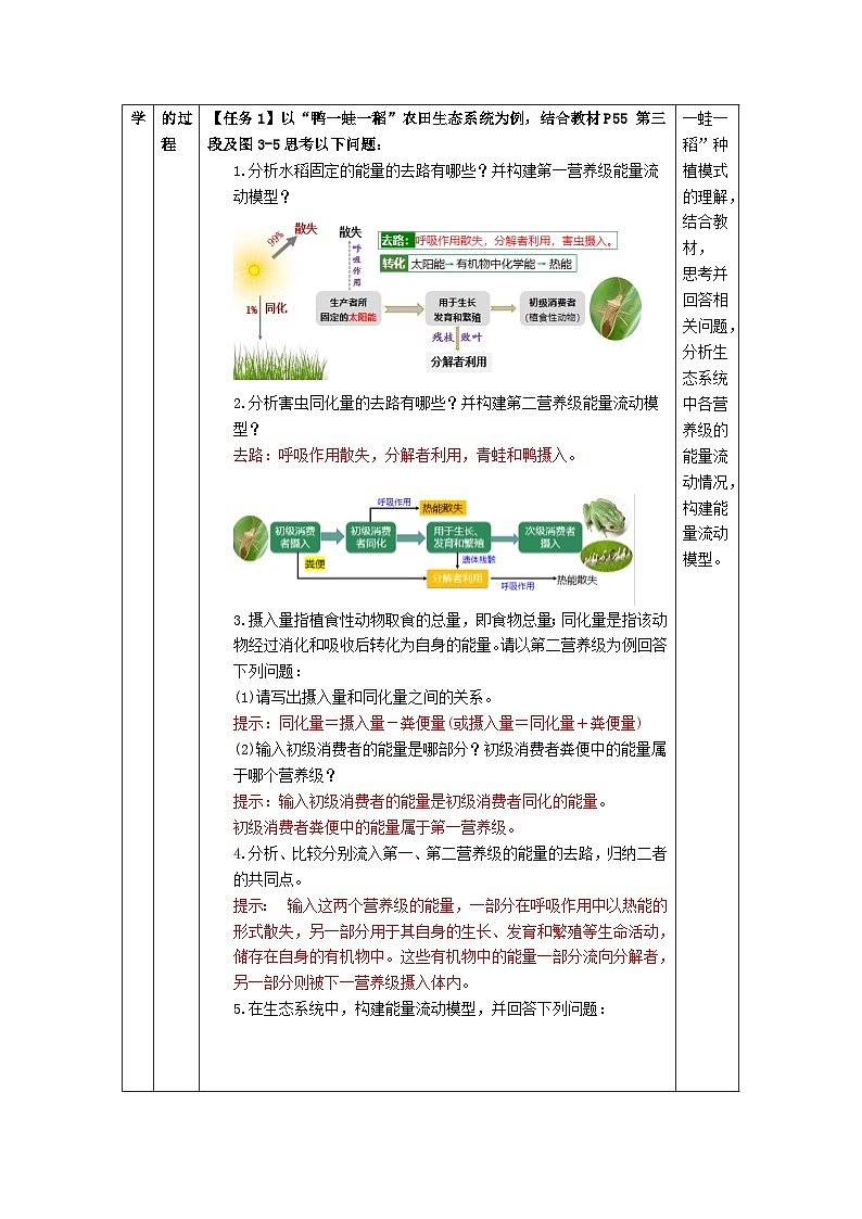 人教版高中生物选择性必修二3.2《生态系统的能量流动》（教学设计）第3页