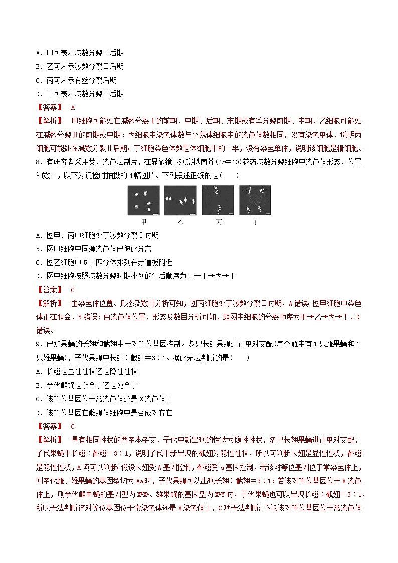 人教版高中生物必修二第2章《基因和染色体的关系》（单元测试）（解析版）第3页