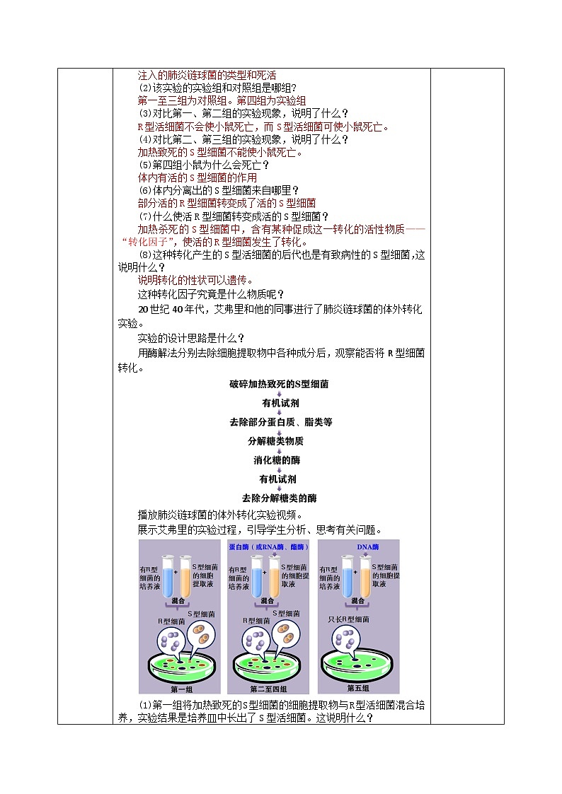 人教版高中生物必修二3.1 《DNA是主要的遗传物质》（教学设计）第3页