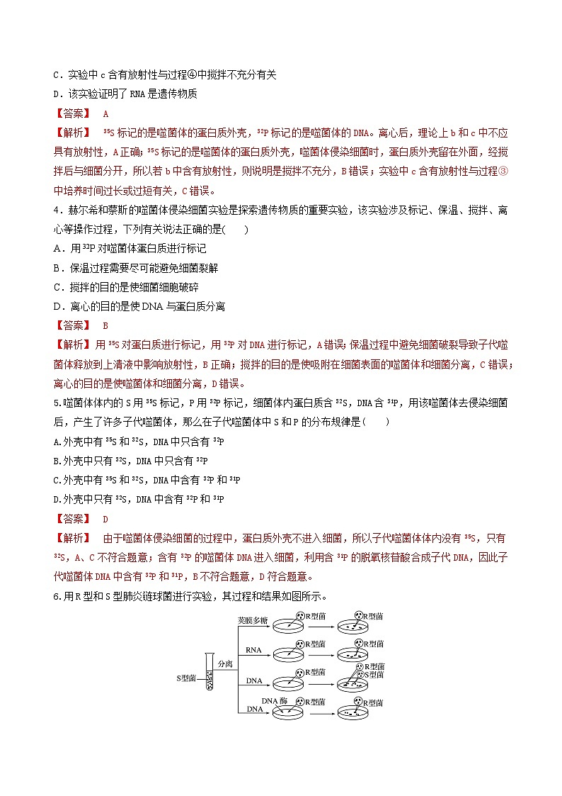 人教版高中生物必修二3.1 《DNA是主要的遗传物质》（分层作业）（解析版）第2页