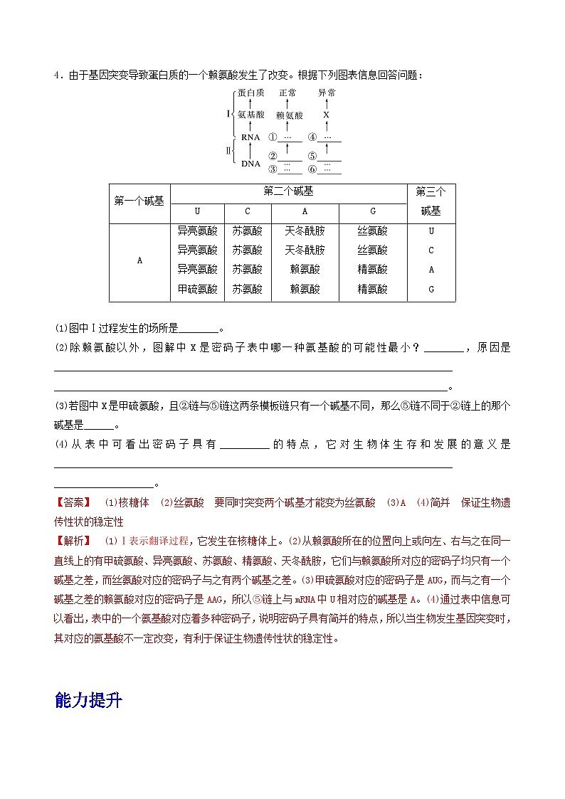 人教版高中生物必修二5.1《基因突变和基因重组》（第1课时）（分层作业）（解析版)第2页