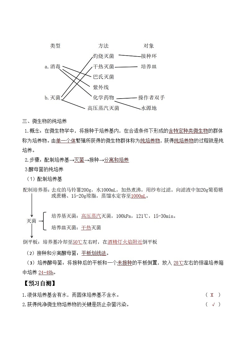 人教版高中生物选择性必修三1.2《微生物的培养技术及应用》导学案（第1课时）（解析版）第2页