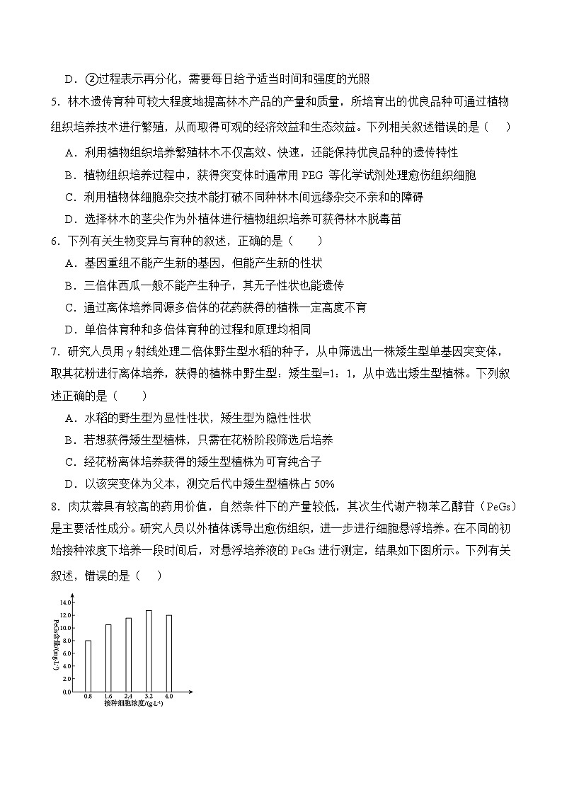 人教版高中生物选择性必修三2.1《植物细胞工程》（第2课时）导学案（原卷版）第2页