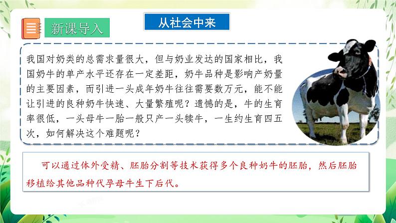 人教版高中生物选择性必修三2.3《胚胎工程》（第1课时）（教学课件）第2页