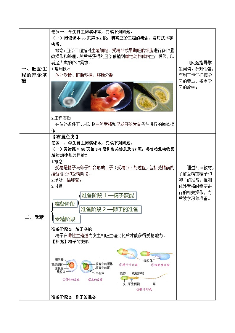 人教版高中生物选择性必修三2.3《胚胎工程》（教学设计）第2页