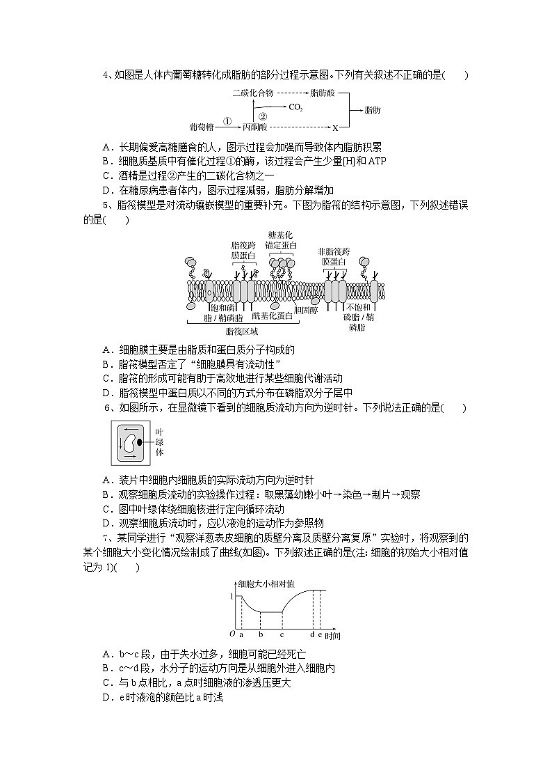 湖北省随州市部分高中联考协作体2024-2025学年高一上学期12月月考生物试题第2页