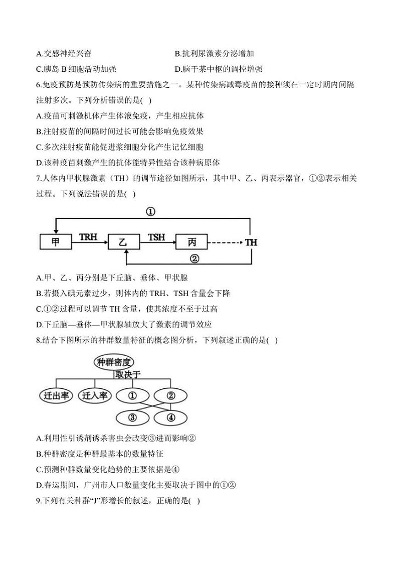 2024～2025i学年高二(上)生物苏教版(2019)期末模拟卷A卷试卷(含答案)第2页