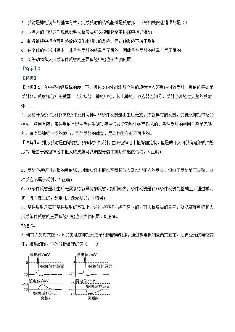 江苏省扬州市高邮市2023_2024学年高二生物上学期10月测试试题含解析第2页