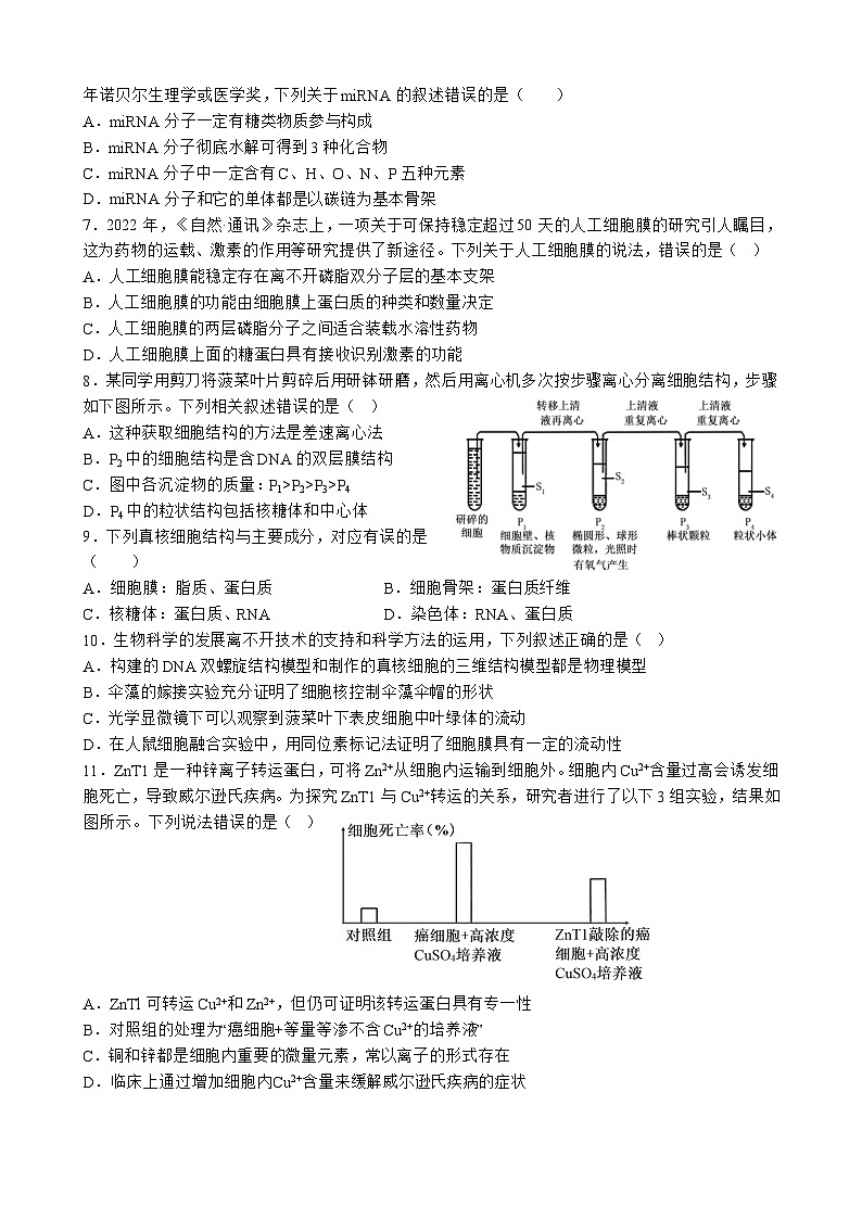 福建省莆田市第二十五中学2024-2025学年高一上学期12月月考生物试题第2页