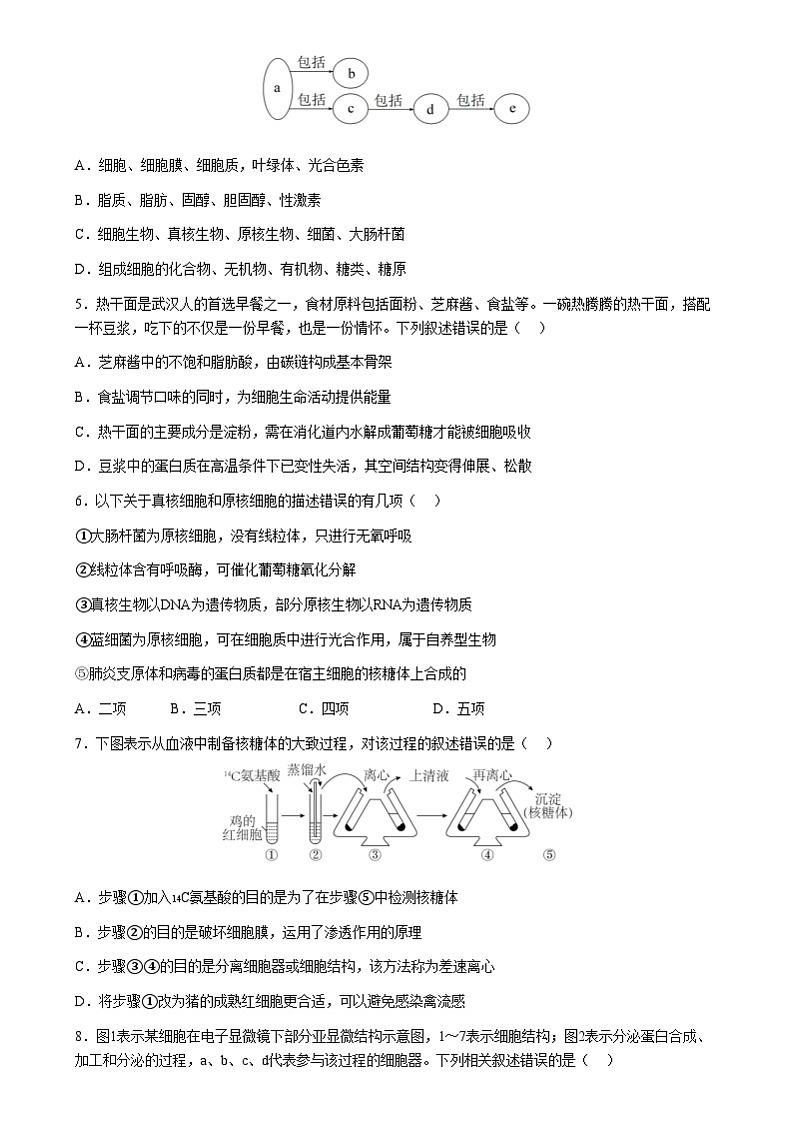湖北省荆州中学2024-2025学年高一上学期12月月考生物试题第2页