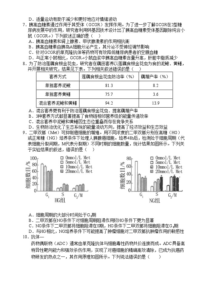 2025荆州沙中学高三上学期12月月考生物试题含解析第2页
