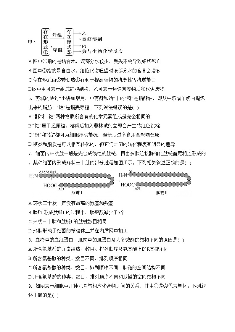 江苏省常州市五校2024-2025学年高一上学期12月联考生物试卷(含答案)第2页