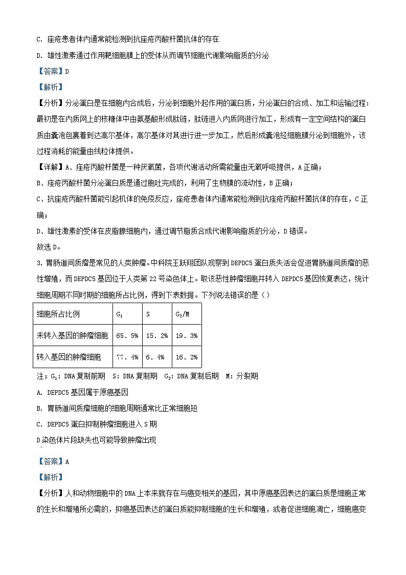 湖南省邵阳市武冈市2023_2024学年高三生物上学期期中试题含解析第2页