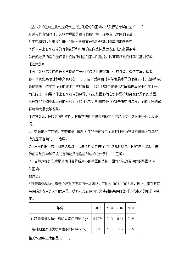 安徽省江淮名校2024-2025学年高二（上）期中生物试卷（解析版）第2页