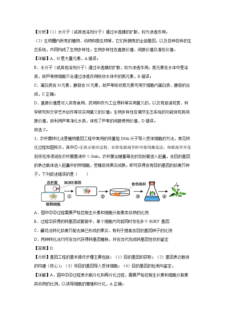 备战2025年高考生物模拟卷（江西专用）生物试卷（解析版）第2页