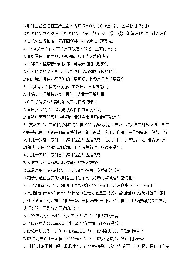 济南市章丘区第四中学2024-2025学年高二上学期10月月考生物试卷(含答案)第2页