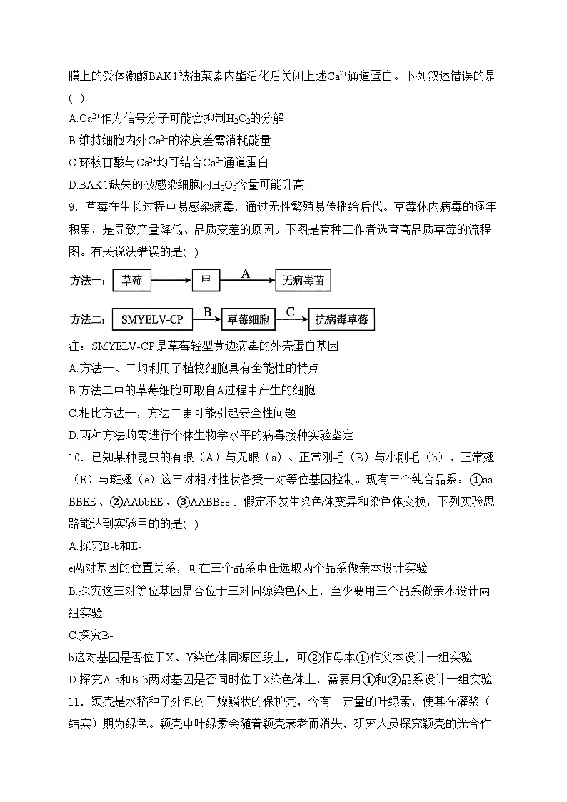 上杭县第一中学2025届高三上学期12月月考生物试卷(含答案)第3页