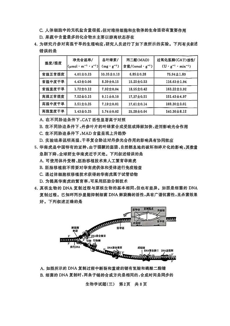 2024-2025学年T8联考高三上学期12月生物模拟试题第2页
