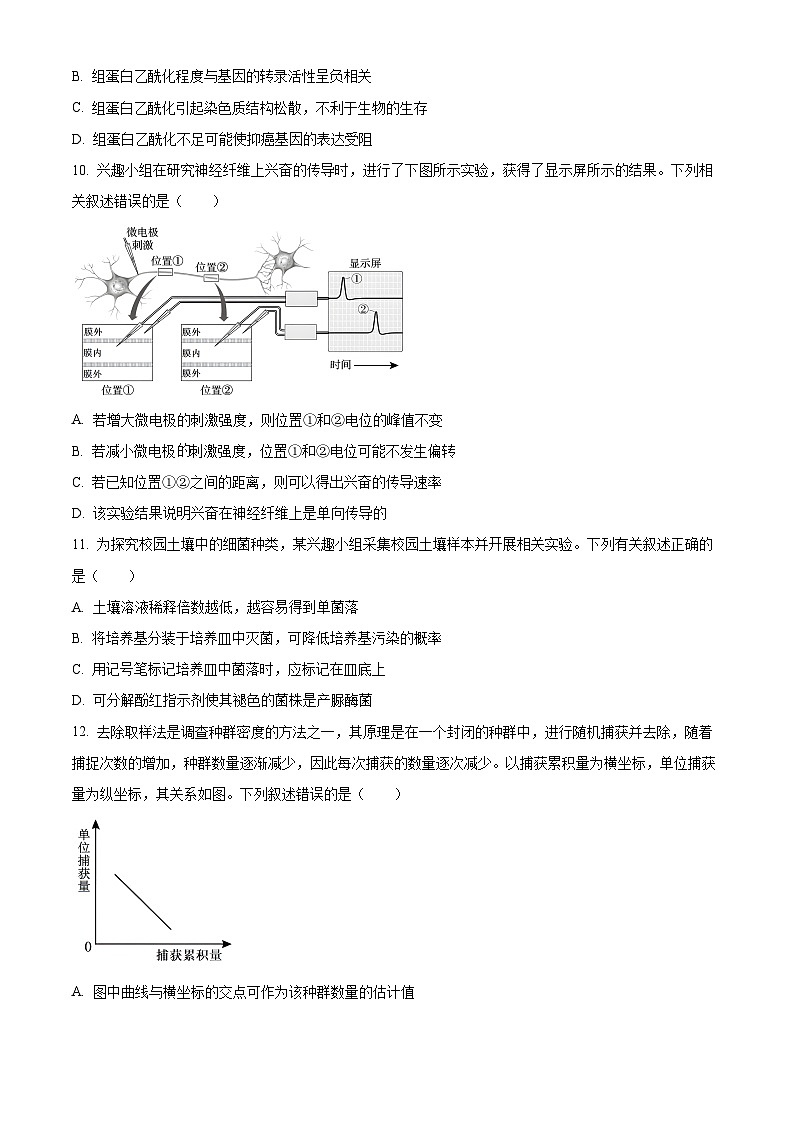 浙江省诸暨市2024-2025学年高三上学期12月诊断性考试生物试卷无答案第3页