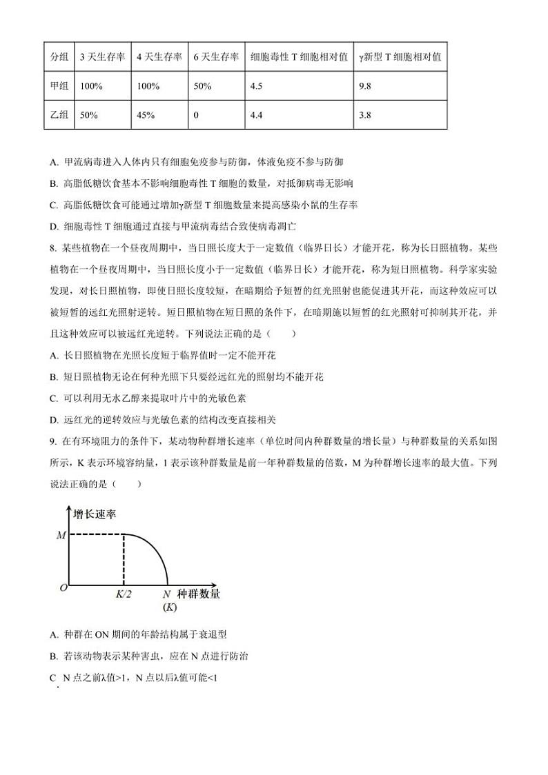 2024～2025学年山西省大同市高三上12月联考(月考)生物试卷(含答案)第3页
