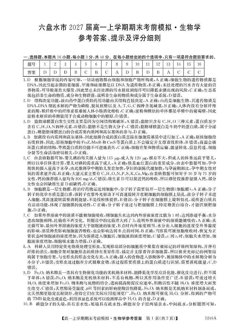 5246A 生物学DA第1页