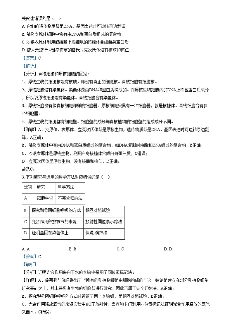 四川省内江市第六中学2024-2025学年高三上学期第四次月考生物试题  Word版含解析第2页