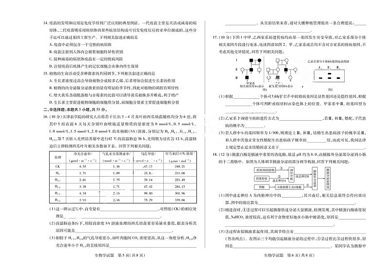 安徽省天一大联考2025届高三上学期12月联考-生物试题+答案第3页