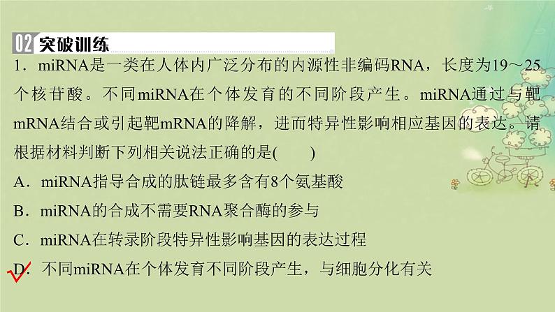 2025届高考生物二轮专题复习与测试板块四遗传学与进化论命题最前沿八基因表达的调控操纵子RNAi分子伴侣等课件第8页