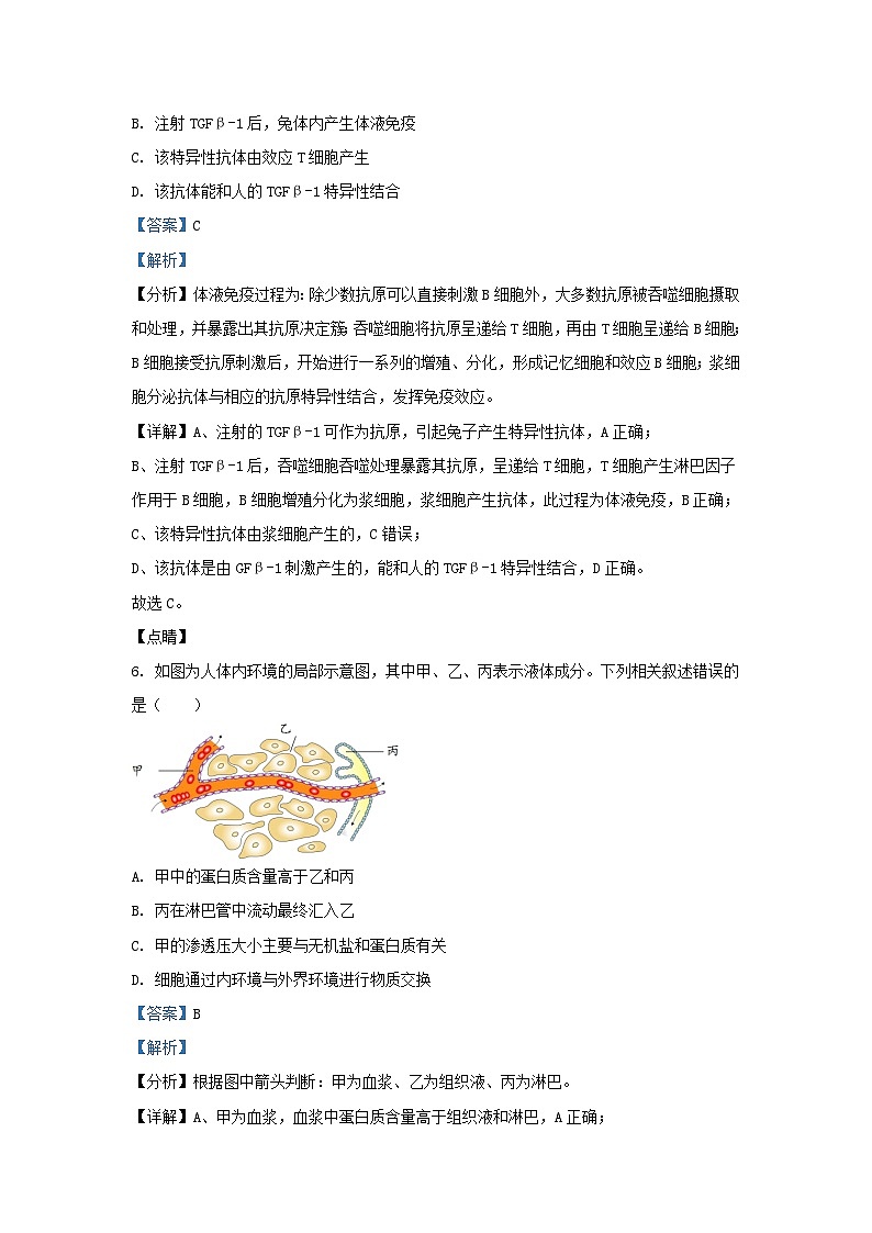 重庆市乌江县2023_2024学年高二生物上学期11月期中试题含解析第3页